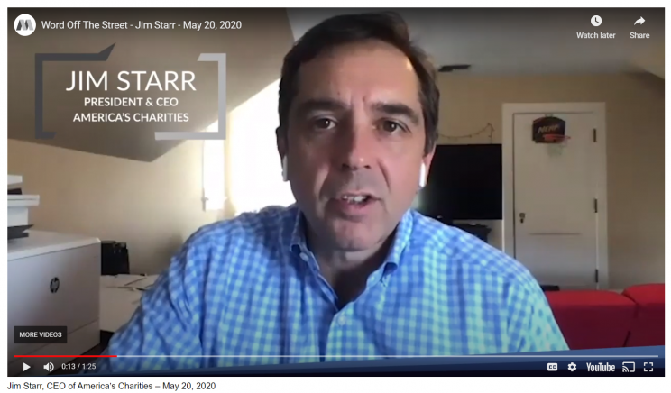 Jim Starr talks with Marathon Strategies' Word Off the Street series about philanthropy and impact in the wake of the coronavirus. Jim Starr_Marathon Strategies_Word Off the Street_5.20.20