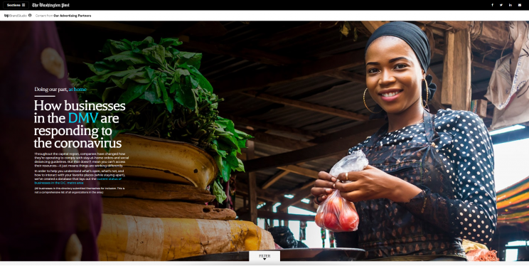 Learn how America's Charities and other DC-area businesses are responding to coronavirus Washington Post's Doing Our Part at Home